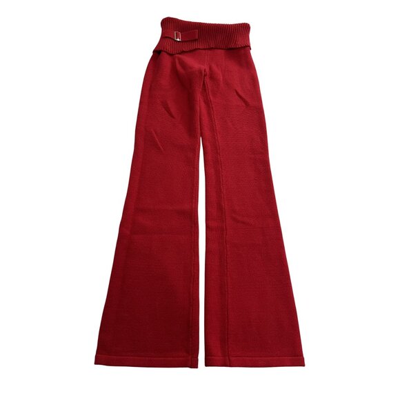 Frankies Bikinis Fleur Cloud Knit Low Rise Pant in Love Bug Red - Picture 1 of 5